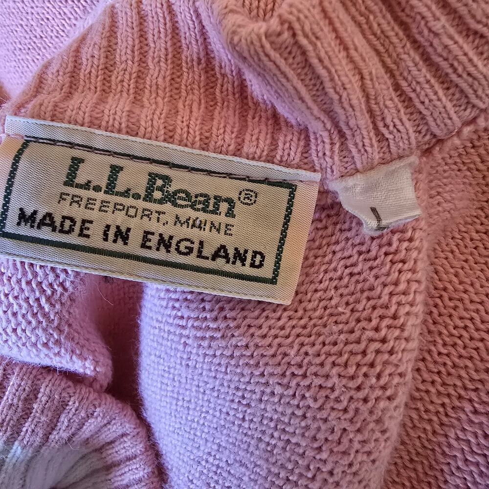 Vintage L.L. Bean Made In England 100% Cotton Button Front Cardigan - Picture 4 of 10